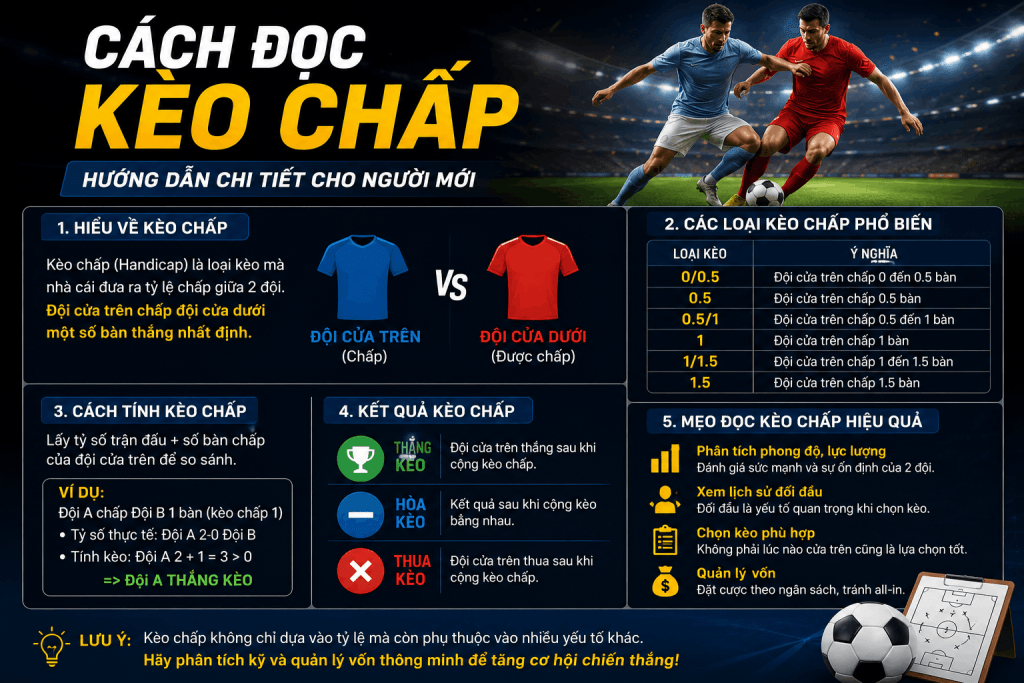 Soi kèo Europa League 2026/2027:Cách đọc kèo chấp & Quản lý vốn khi cược 2 cách đọc kèo chấp