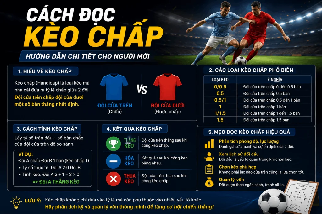 Soi kèo Europa League 2026/2027:Cách đọc kèo chấp & Quản lý vốn khi cược 2 cách đọc kèo chấp