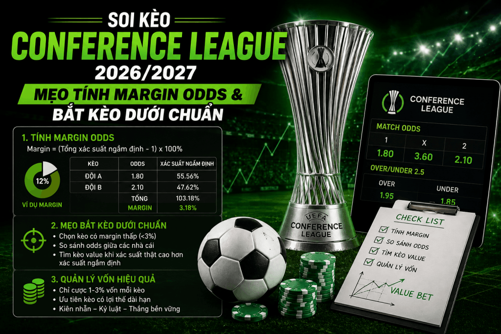 Soi Kèo Conference League 2026/2027: Mẹo Tính Margin Odds & Bắt Kèo Dưới Chuẩn 1 soi kèo conference league